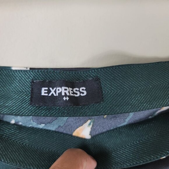 Express Leopard Print Satin Midi High Rise Skirt - Picture 5 of 10